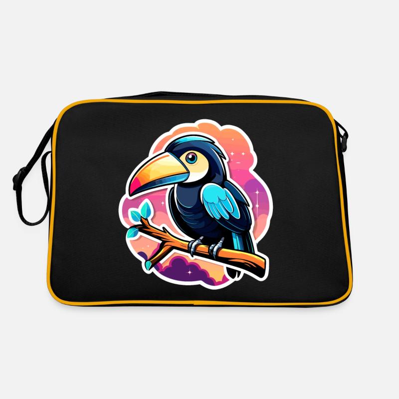 Toucan Bird Illustration Retro Bag