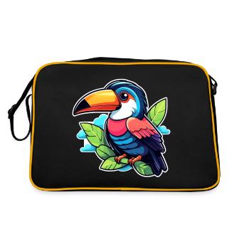 Illustration d’oiseau Toucan - Sac Retro - noir/or - Dos