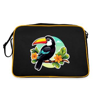 Illustration d’oiseau Toucan - Sac Retro - noir/or - Dos
