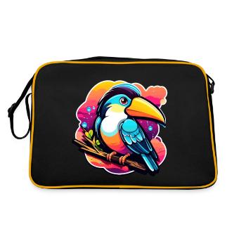 Illustration d’oiseau Toucan - Sac Retro - noir/or - Dos