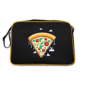 Pizza Slice Drawing - Retro Bag - black/gold - Back