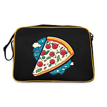 Pizza Slice Drawing - Retro Bag - black/gold - Back