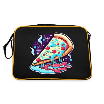 Pizza Slice Drawing - Retro Bag - black/gold - Back