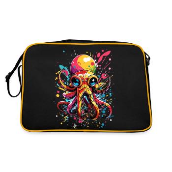 Pieuvre colorée - Sac Retro - noir/or - Dos