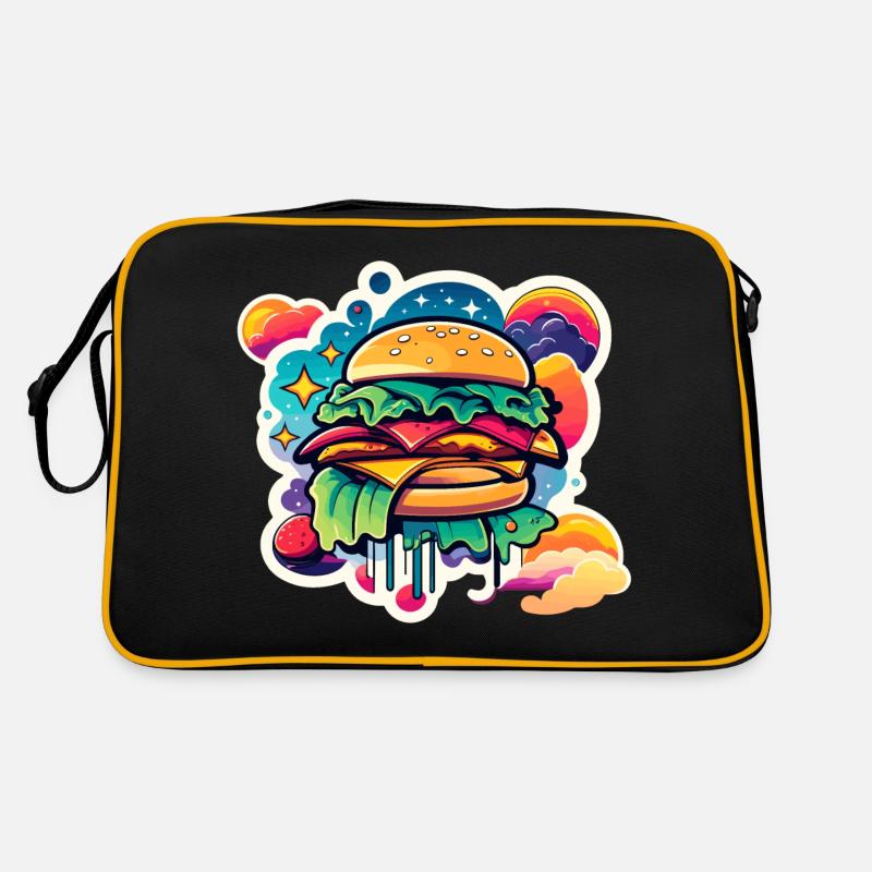 Burger Illustration Retro Bag
