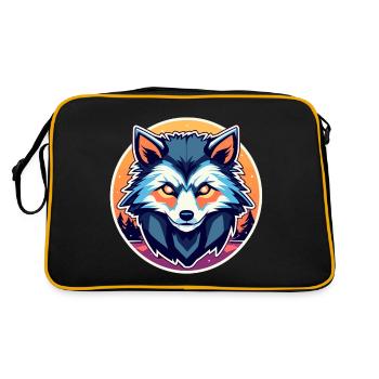 Werewolf Halloween Illustration - Retro Bag - black/gold - Back