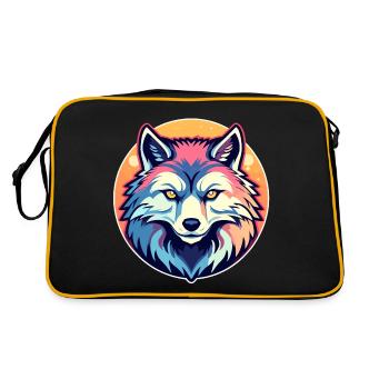 Werewolf Halloween Illustration - Retro Bag - black/gold - Back