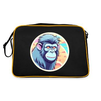 Monkey Illustration - Retro Bag - black/gold - Back