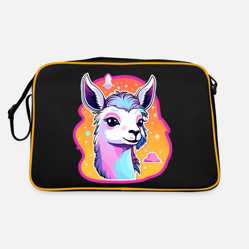 Lama Alpaka Illustration Retro Tasche