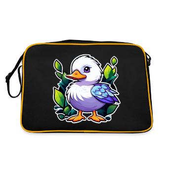 Ente Illustration - Retro Tasche - Schwarz/Gold - Hinten