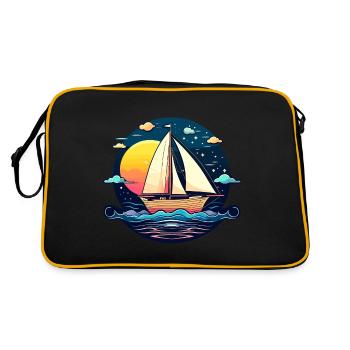 Illustration de voilier - Sac Retro - noir/or - Dos