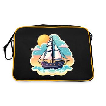 Illustration de voilier - Sac Retro - noir/or - Dos