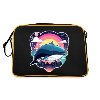 Wal Illustration - Retro Tasche - Schwarz/Gold - Hinten