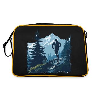 Un coureur trail sur un sentier en montagne - Sac Retro - noir/or - Dos