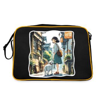 Anime / Bande dessinée / Japonais / Dessin animé / Dessin animé - Sac Retro - noir/or - Dos