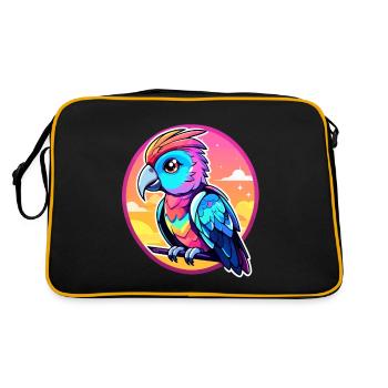 Illustration d’oiseau perroquet - Sac Retro - noir/or - Dos