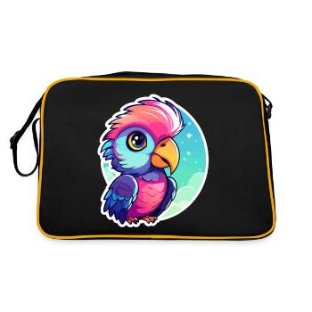 Illustration d’oiseau perroquet - Sac Retro - noir/or - Dos