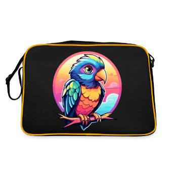 Illustration d’oiseau perroquet - Sac Retro - noir/or - Dos