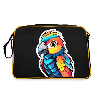 Illustration d’oiseau perroquet - Sac Retro - noir/or - Dos