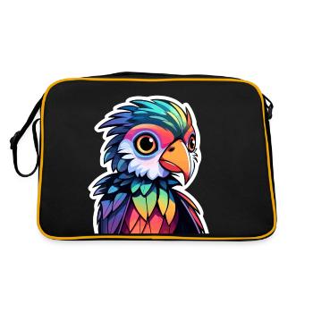 Illustration d’oiseau perroquet - Sac Retro - noir/or - Dos