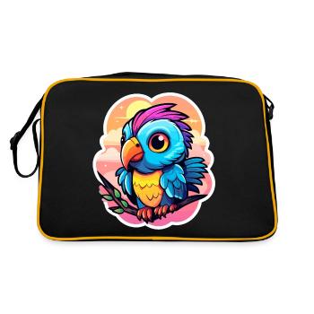 Illustration d’oiseau perroquet - Sac Retro - noir/or - Dos