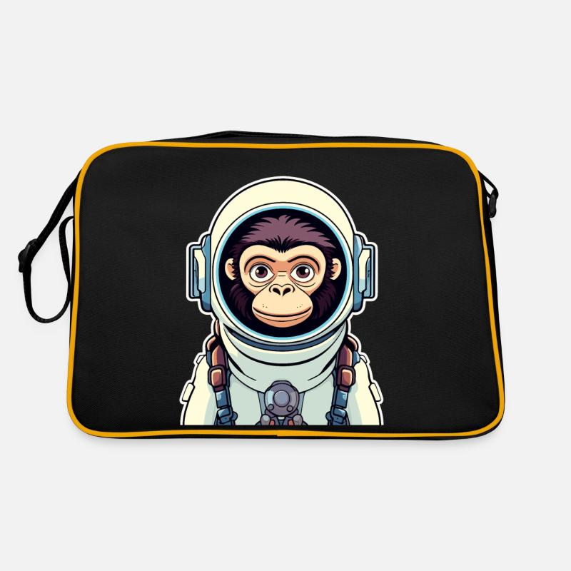 Affe Astronaut Illustration Retro Tasche