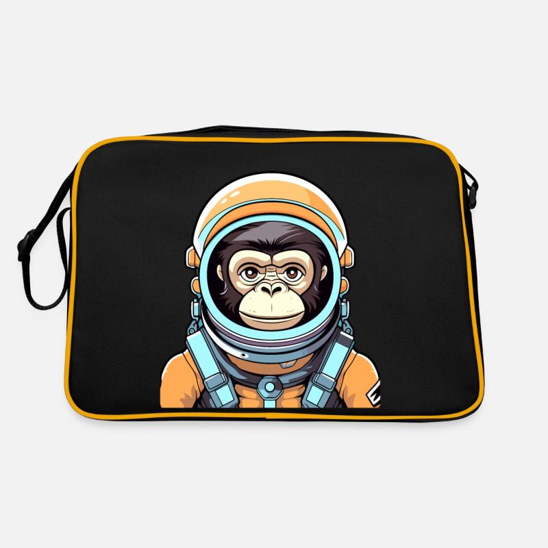 Affe Astronaut Illustration Retro Tasche