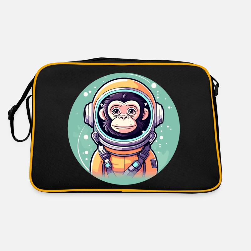 Affe Astronaut Illustration Retro Tasche