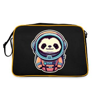 Sloth Astronaut Illustration - Retro Bag - black/gold - Back