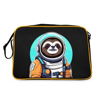 Sloth Astronaut Illustration - Retro Bag - black/gold - Back