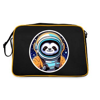 Sloth Astronaut Illustration - Retro Bag - black/gold - Back