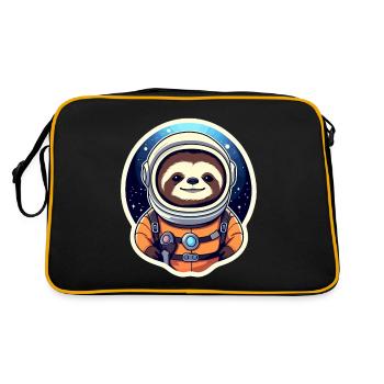 Sloth Astronaut Illustration - Retro Bag - black/gold - Back