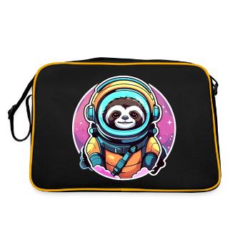 Sloth Astronaut Illustration - Retro Bag - black/gold - Back