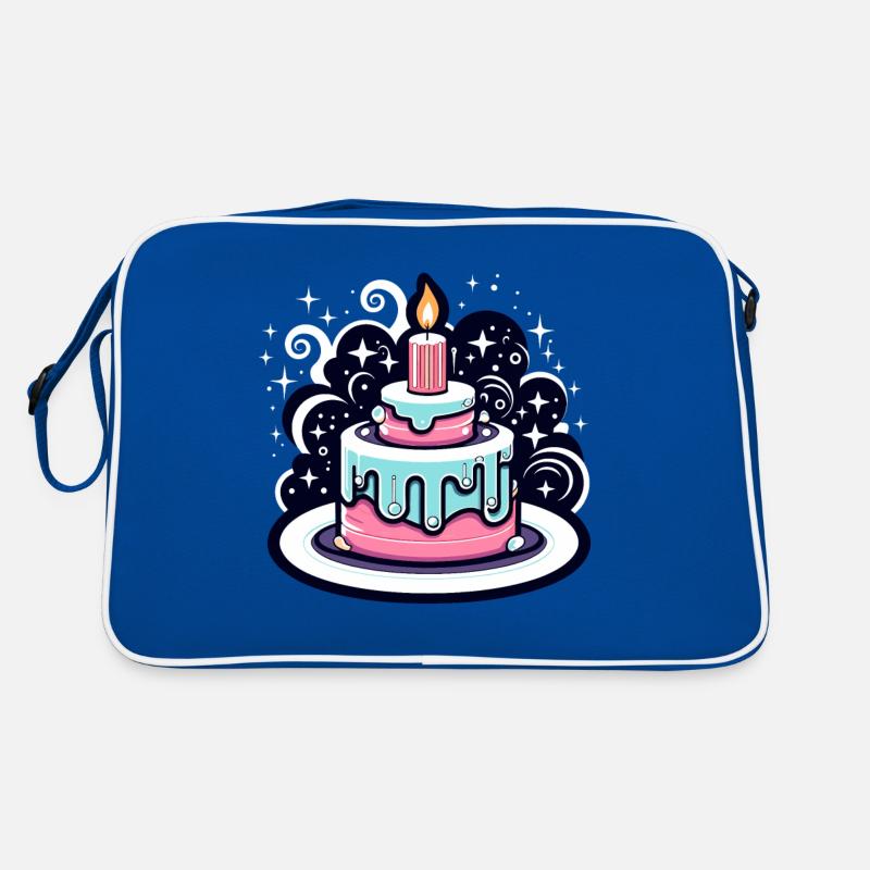 Geburtstagskuchen Illustration Retro Tasche