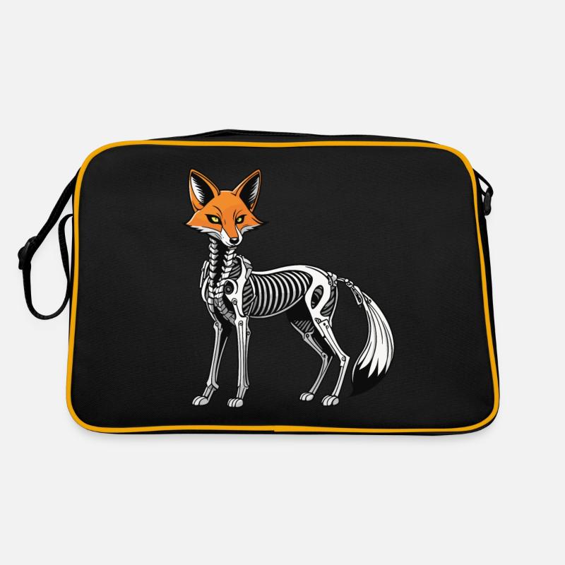 Fox Skeleton Illustration Retro Bag