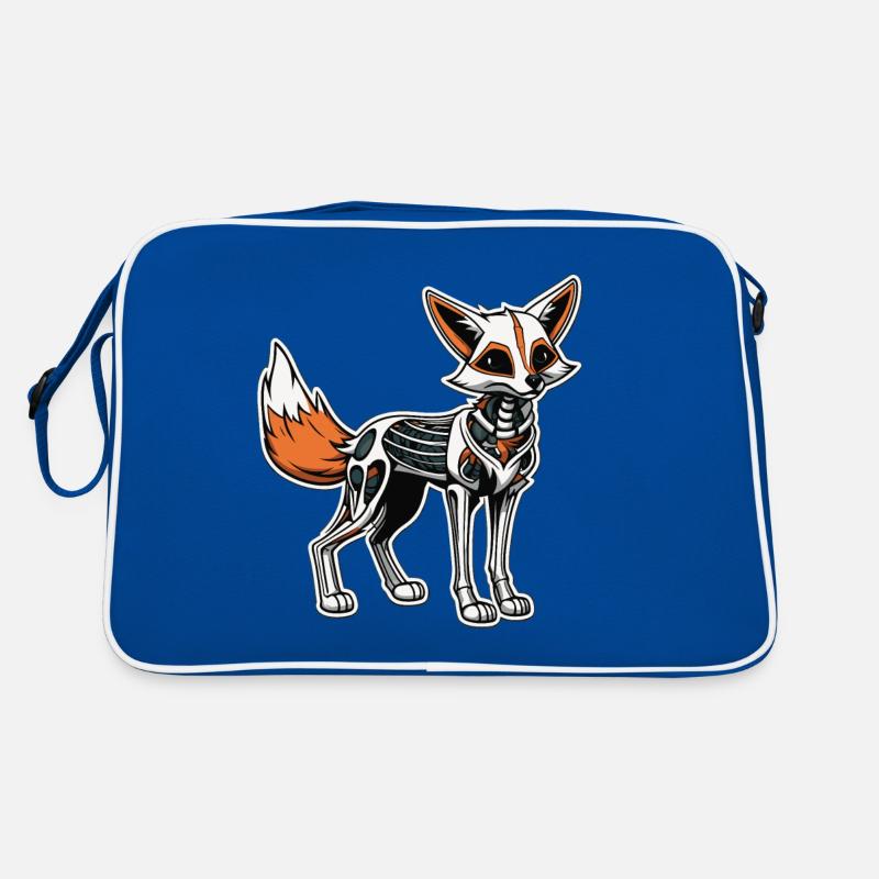 Fuchs Skelett Illustration Retro Tasche