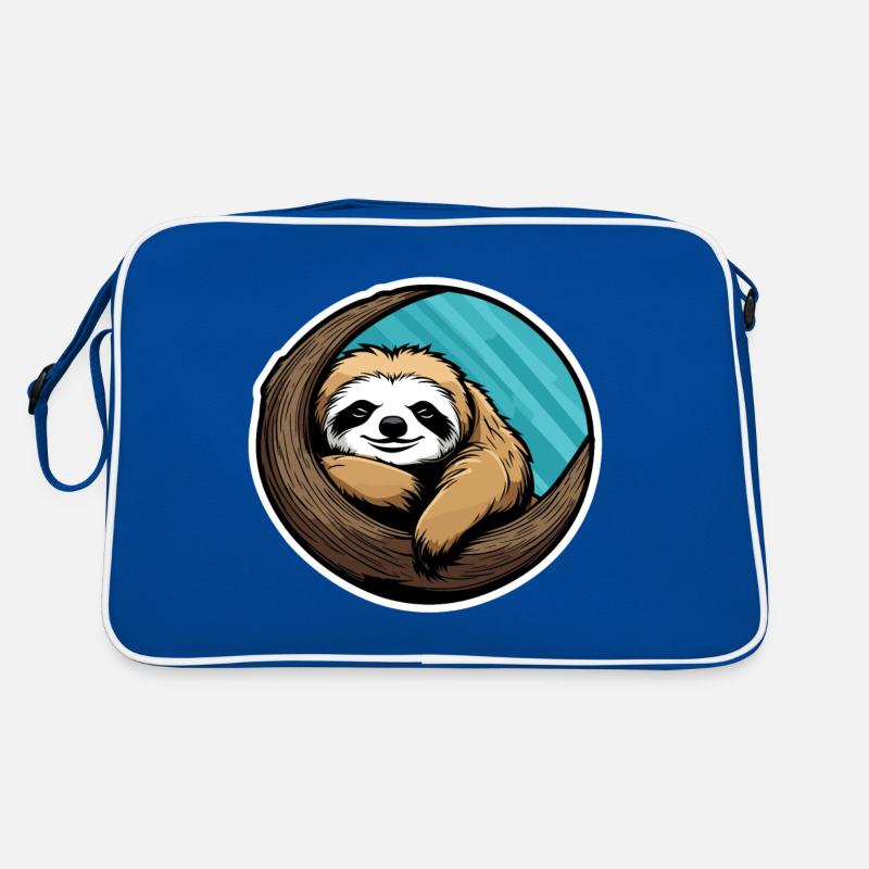 Sleeping Sloth Illustration Retro Bag
