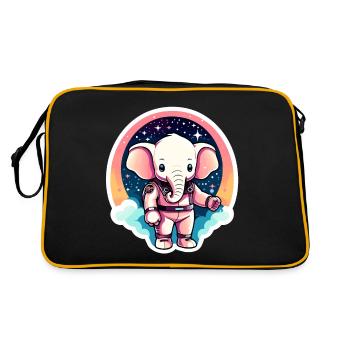 Elephant Astronaut Illustration - Retro Bag - black/gold - Back