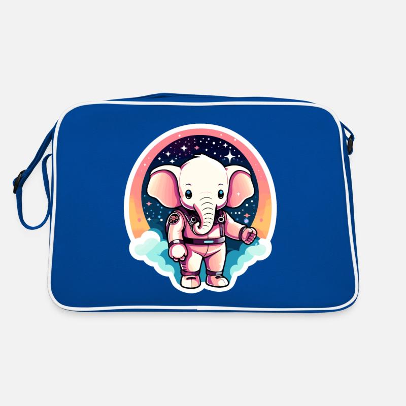 Elefant Astronaut Illustration Retro Tasche