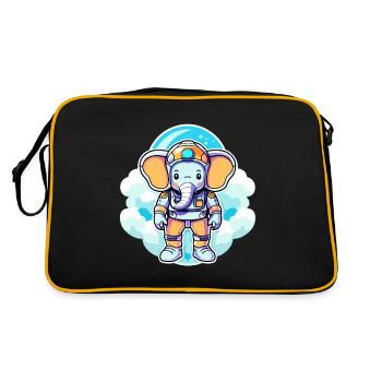 Elephant Astronaut Illustration - Retro Bag - black/gold - Back