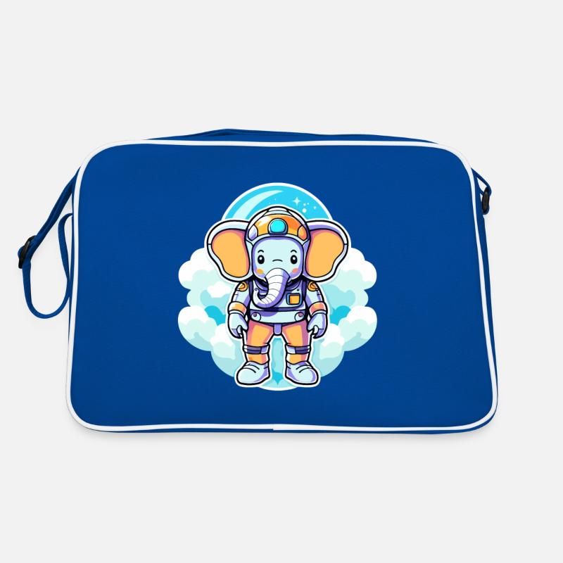 Elefant Astronaut Illustration Retro Tasche