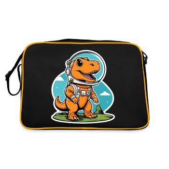 Illustration d’astronaute dinosaure - Sac Retro - noir/or - Dos