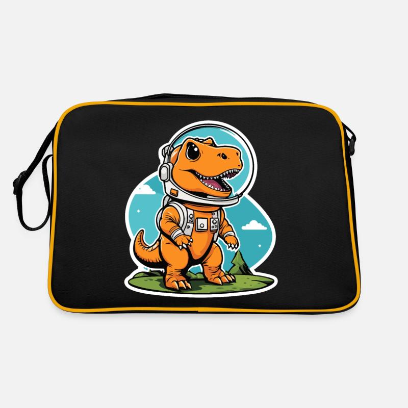 Illustration d’astronaute dinosaure Sac Retro