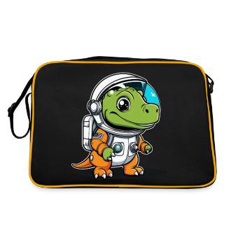 Illustration d’astronaute dinosaure - Sac Retro - noir/or - Dos