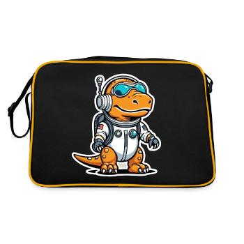 Illustration d’astronaute dinosaure - Sac Retro - noir/or - Dos