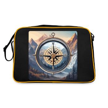 Boussole / Direction cardinale / Voyage / Survie - Sac Retro - noir/or - Dos