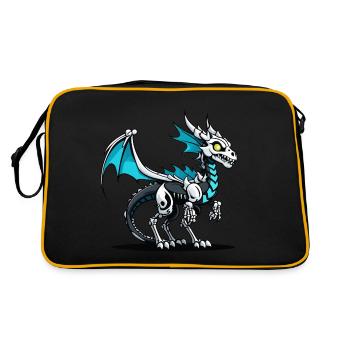 Illustration de squelette de dragon mignon - Sac Retro - noir/or - Dos