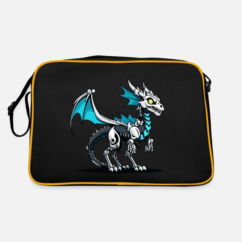 Illustration de squelette de dragon mignon Sac Retro