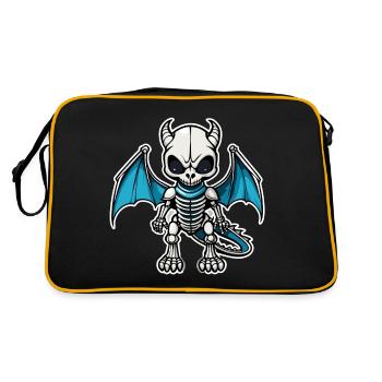 Illustration de squelette de dragon mignon - Sac Retro - noir/or - Dos