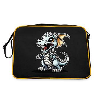 Illustration de squelette de dragon mignon - Sac Retro - noir/or - Dos